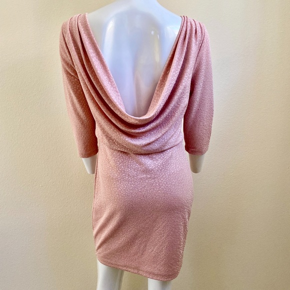 Windsor Dresses & Skirts - WINDSOR pink sparkly leopard dress w/cowl back NWT